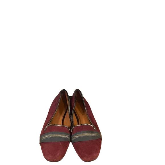 Rebecca Minkoff Maroon Suede Zippered Detail Flats Women SZ 7 - Picture 10 of 11